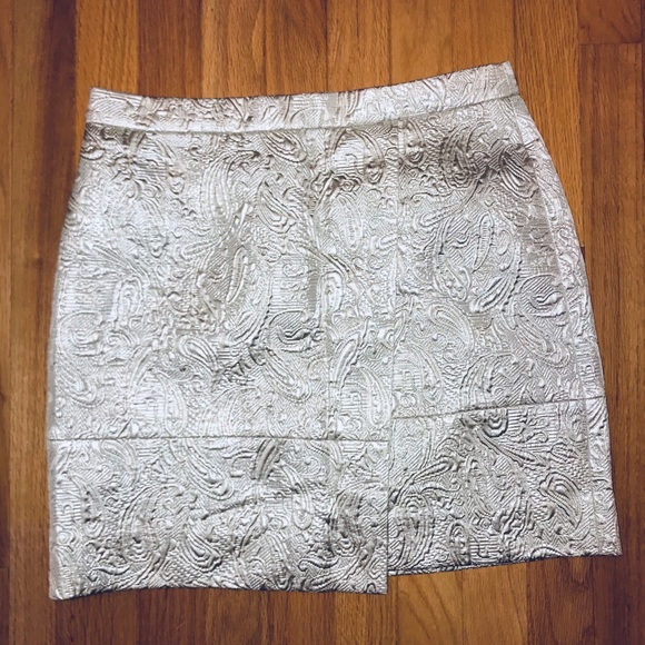 J. Crew Dresses & Skirts - Gold-Silver Jacquard Pattern Mini-Skirt
